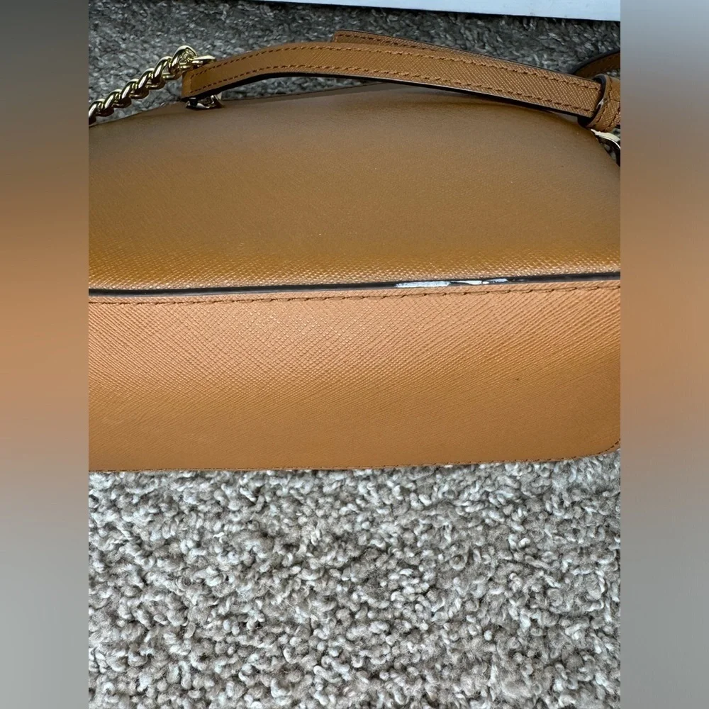 Michael Kors Jet Set Travel Tan Leather Dome Crossbody